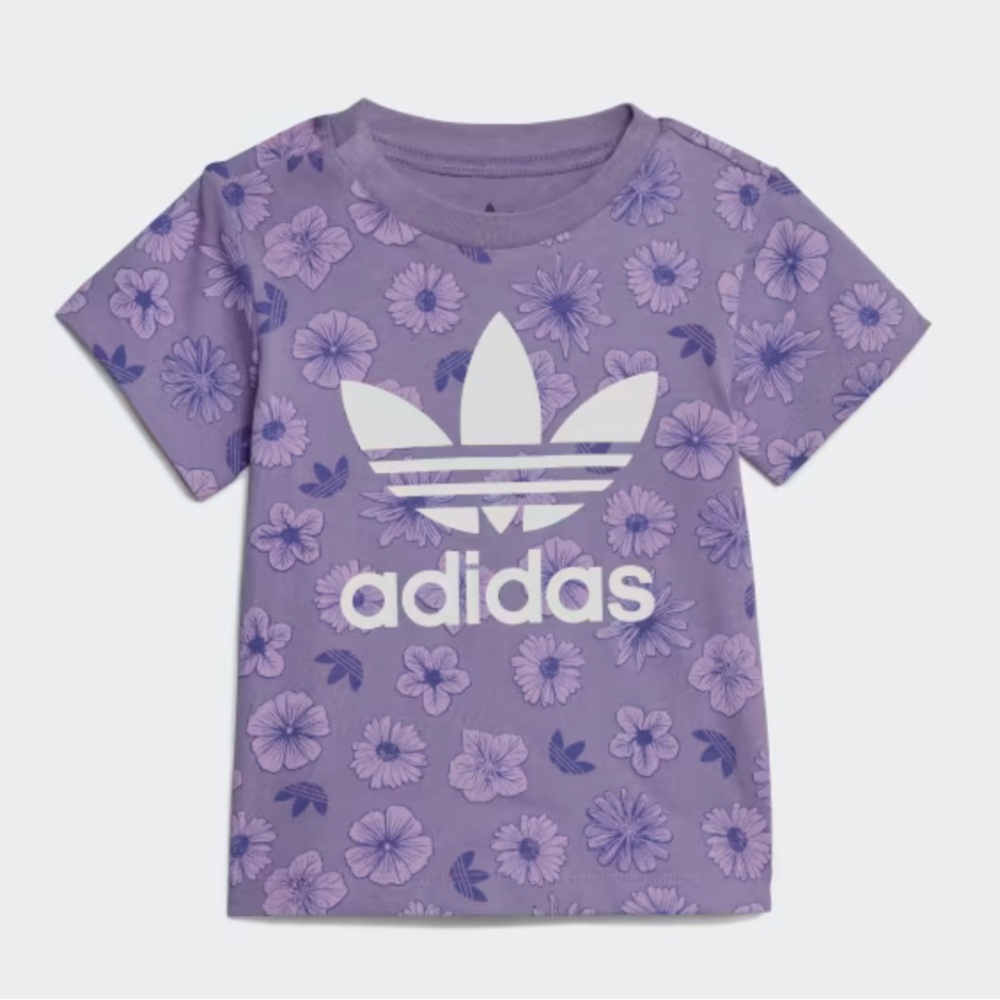 💥NWT💥 adidas Floral tee & Short set - Picture 2 of 8